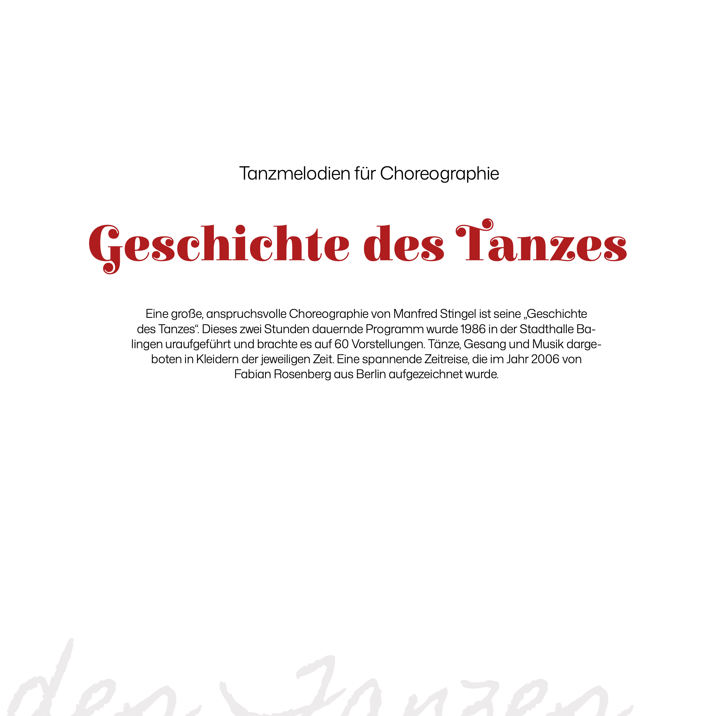 Tanzmelodien für Choreographie Geschichte des Tanzes (Download) – Bild 2
