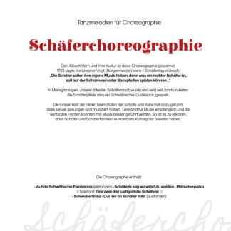 Tanzmelodien für Choreographie Schäferchoreographie